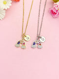 Silver or Gold Rainbow Cubic Zirconia Pendant Necklace – Colorful Dainty Gift Jewelry, N6835M