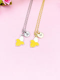 Peel Banana Pendant Necklace, Yellow Fruit Charm Gift Jewelry N7110