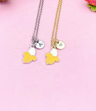 Peel Banana Pendant Necklace, Yellow Fruit Charm Gift Jewelry N7110