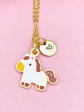 Gold Horse Pendant Necklace, Farm Animal Jewelry, N7116