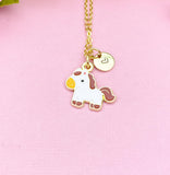 Gold Horse Pendant Necklace, Farm Animal Jewelry, N7116