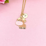 Gold Cow Pendant Necklace, Farm Animal Jewelry Gift, N7117