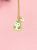 Gold Snake Pendant Necklace, Tiny Animal Charm Jewelry, Gift Bag Included
