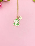 Gold Snake Pendant Necklace, Tiny Animal Charm Jewelry, Gift Bag Included