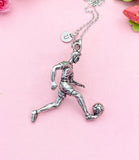 Large Soccer Player Pendant Necklace, N7126