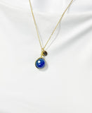 Dark Blue Agate Necklace, Natural Gemstone Jewelry, N7140