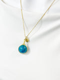 Yellow Turquoise (Jasper) Necklace, Natural Gemstone Jewelry, N7143