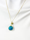 Yellow Turquoise (Jasper) Necklace, Natural Gemstone Jewelry, N7143