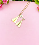 Paper Airplane Necklace, Travel Charm Jewelry Gift, N7144