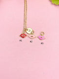 18K Gold Plated Tiny Lip Necklace, N7149