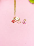 18K Gold Plated Tiny Lip Necklace, N7149
