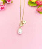 Freshwater Pearl Necklace with CZ Peg Bail, Bride Jewelry, N7158