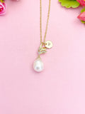 Freshwater Pearl Necklace with CZ Peg Bail, Bride Jewelry, N7158