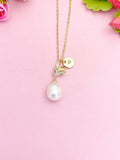 Freshwater Pearl Necklace with CZ Peg Bail, Bride Jewelry, N7158