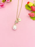 Freshwater Pearl Necklace with CZ Peg Bail, Bride Jewelry, N7158