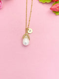 Freshwater Pearl Crown Necklace with CZ Peg Bail, Bride Jewelry Gift, N7159