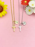 Gold or Silver Cross Necklace, N7192
