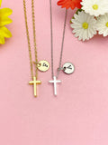 Gold or Silver Cross Necklace, N7192
