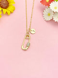 Gold Safety Pin Pendant Necklace, Dainty Lucky Charm Jewelry Gift, N7196