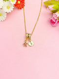Star Necklace, Gold Tiny Dark Red Star Pendant Jewelry Gift, N7164