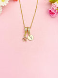 Star Necklace, Gold Tiny Dark Red Star Pendant Jewelry Gift, N7164