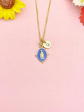 Virgin Mary Necklace, Religious Faith Jewelry, N7167M