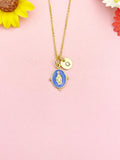 Virgin Mary Necklace, Religious Faith Jewelry, N7167M