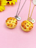 Pie Necklace, Gold Apple Pie Pendant Foodie Jewelry Gift, N7198