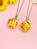 Pie Necklace, Gold Apple Pie Pendant Foodie Jewelry Gift, N7198