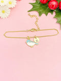 Gold Blue Bird Bracelet, Sparrow Bird Watcher Gifts Ideas, Pink Bird in Option, N3296B
