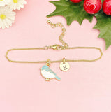 Gold Blue Bird Bracelet, Sparrow Bird Watcher Gifts Ideas, Pink Bird in Option, N3296B