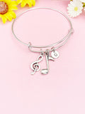 Silver Music Note Charm Bracelet, N2288