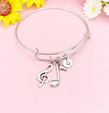 Silver Music Note Charm Bracelet, N2288