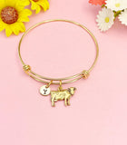 Gold Cow Charm Bracelet, AN490