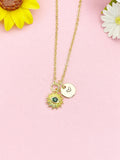 Gold Sun Evil Eye Necklace, Protection Pendant, Celestial Jewelry, 18K Plated Brass Chain, N7175