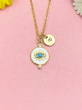 Evil Eye Necklace, Gold Blue Eye Pendant Jewelry Protection Gift, N7178