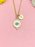 Evil Eye Necklace, Gold Blue Eye Pendant Jewelry Protection Gift, N7178