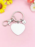 Big Heart Keychain, Silver Heart Pendant Bag Accessory Gift, N7179