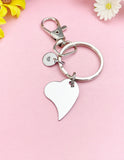 Heart Keychain, Silver Heart Pendant Bag Accessory Gift, N7180