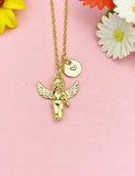 Angel Necklace, Gold Angel Pendant Jewelry Protection Gift, N7184
