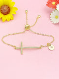 Cross Bracelet, Gold Dainty Cross Charm Jewelry Gift, N7190