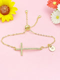 Cross Bracelet, Gold Dainty Cross Charm Jewelry Gift, N7190