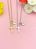 Gold or Silver Cross Necklace, N7192