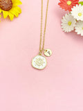 Gold Enamel Helm Pendant Necklace, Nautical Wheel Jewelry Gift, N7195