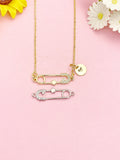 Gold Safety Pin Pendant Necklace, Dainty Jewelry Gift, N7197