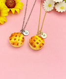 Pie Necklace, Gold Apple Pie Pendant Foodie Jewelry Gift, N7198