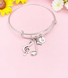 Silver Music Note Charm Bracelet, N2288