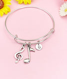 Silver Music Note Charm Bracelet, N2288