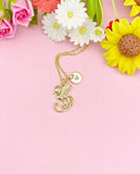 Phoenix Necklace, Real 18K Gold Plated Brass Phoenix Pendant Strength Gift, 7200