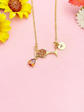 Gold Red Wine Glass Goblet Necklace, Wine Cup Pendant Jewelry Gift, N7206